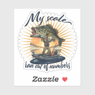 My scale ran out of numbers cartoon illustration sticker