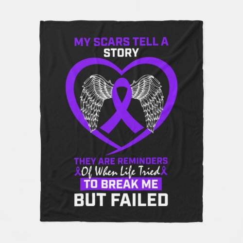 My Scars Tell A Story Purple Hodgkins Lymphoma Aw Fleece Blanket