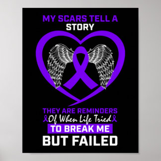 My Scars Tell A Story Purple Hodgkin's Lymphoma Aw Poster