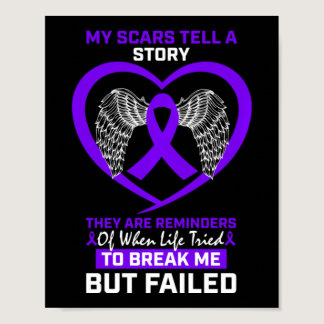 My Scars Tell A Story Purple Hodgkin's Lymphoma Aw Poster