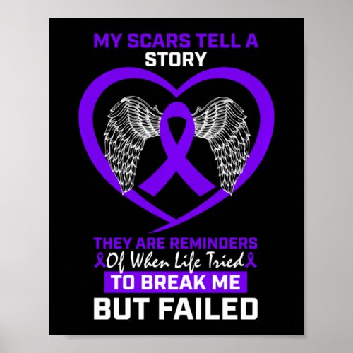 My Scars Tell A Story Purple Hodgkins Lymphoma Aw Poster