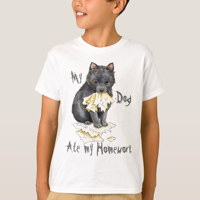 My Schipperke Ate My Homework T-Shirt (Front)