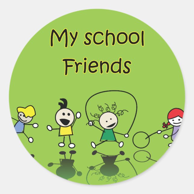 My School Friends Classic Round Sticker (Front)