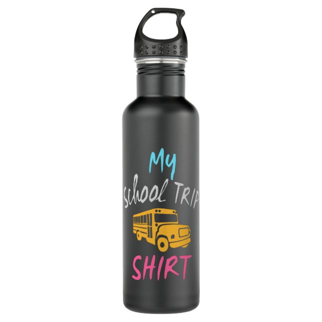 My School Trip Shirt Stainless Steel Water Bottle (Front)