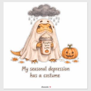 My Seasonal Depression Costume Bearded Dragon Art Sticker