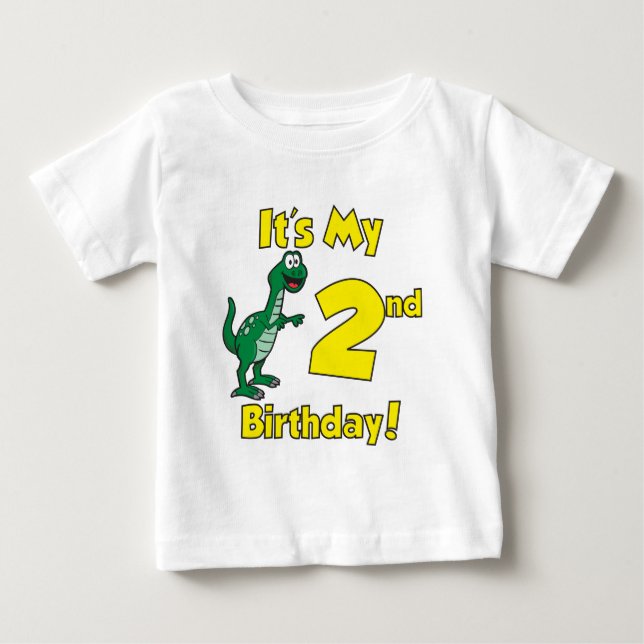 My Second Birthday Dinosaur Baby T-Shirt (Front)
