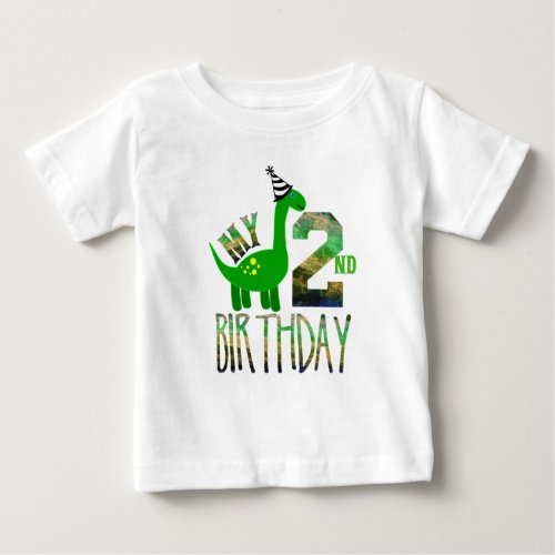 My Second Birthday Dinosaur Party Baby T_Shirt