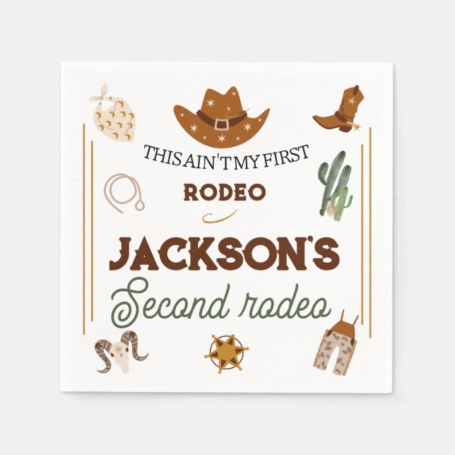 My Second Rodeo Birthday Wild West  Napkins (Front)