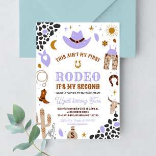 My Second Rodeo Cowgirl 2nd Birthday Invitation