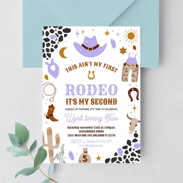 My Second Rodeo Cowgirl 2nd Birthday Invitation (Creator Uploaded)