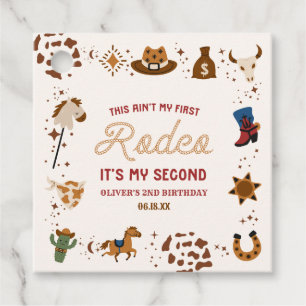 My Second Rodeo Western Cowboy 2nd Birthday Party Favor Tags