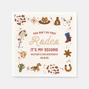 My Second Rodeo Western Cowboy 2nd Birthday Party Napkins