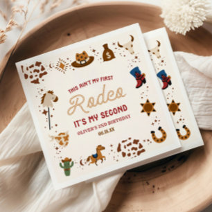 My Second Rodeo Western Cowboy 2nd Birthday Party Napkins