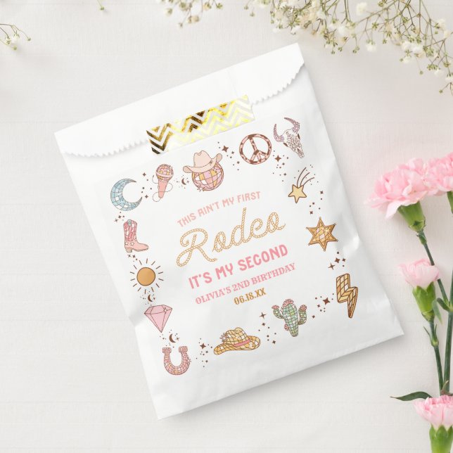 My Second Rodeo Western Cowgirl 2nd Birthday Party Favor Bag (Sealed)