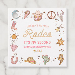 My Second Rodeo Western Cowgirl 2nd Birthday Party Favor Tags