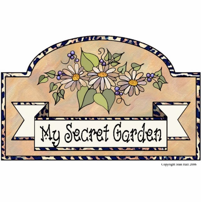 "My Secret Garden" - Decorative Sign Statuette (Front)