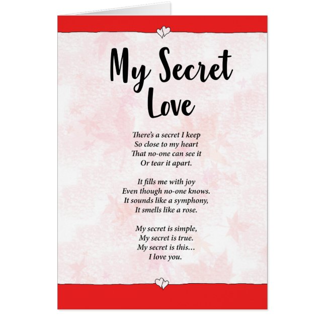 My Secret Love Greeting Card (Front)