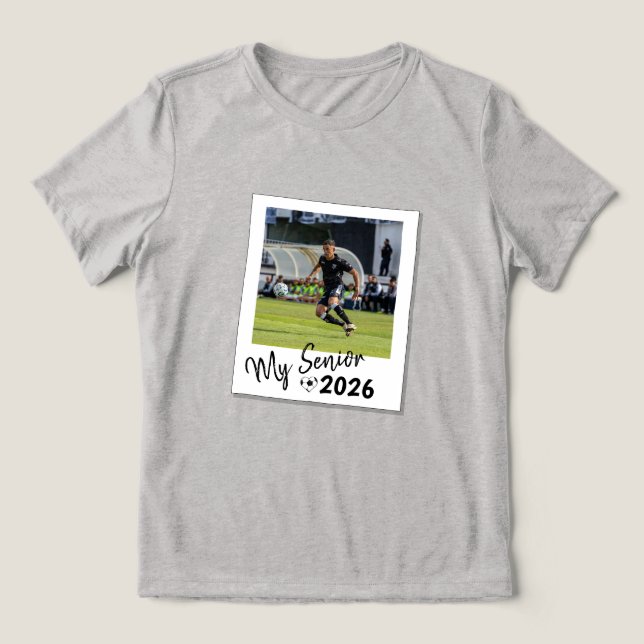 My Senior Custom Picture Soccer Tri-Blend Shirt (Design Front)