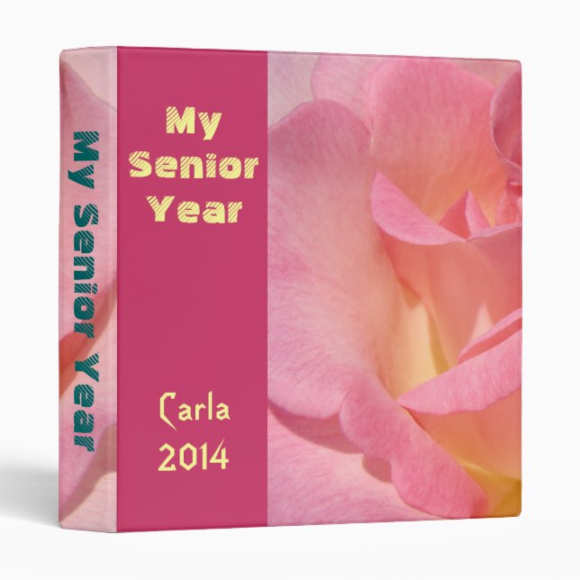 My Senior Year photo binders Pink Rose School Year (Front/Spine)