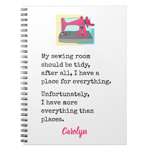 My sewing room should be tidy  personalized not notebook