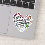 My Sewing Space Is My Happy Place Sticker at Zazzle