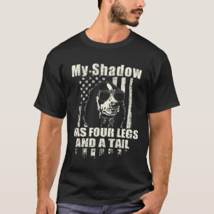 My Shadow Cocker Spaniel Proud American Flag Funny T-Shirt