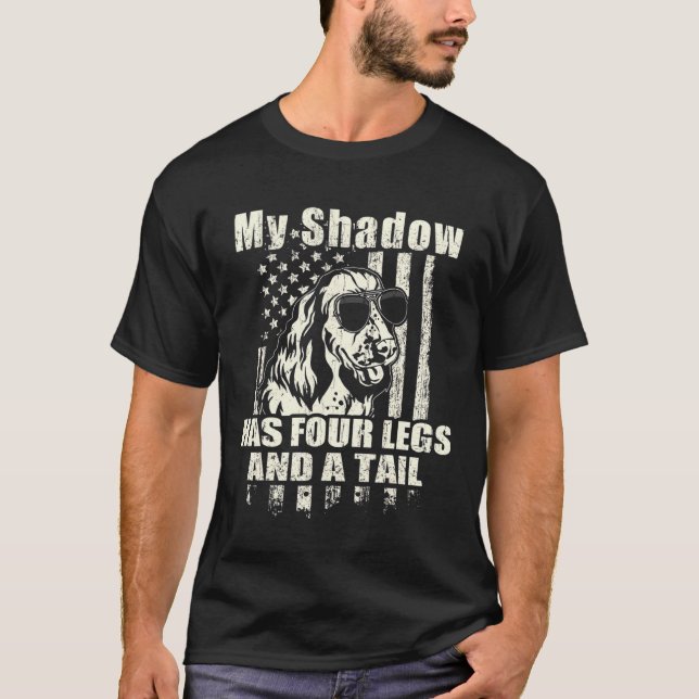 My Shadow English Springer Spaniel Proud American  T-Shirt (Front)