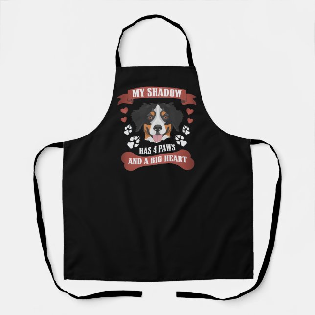 My Shadow Has 4 Paws, Bernese Mountain Dog Apron (Front)
