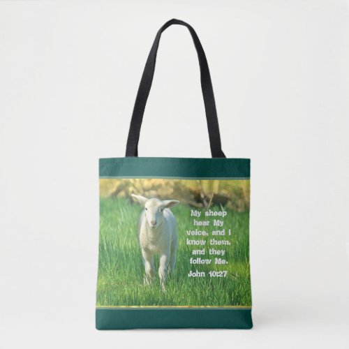 My Sheep Hear My Voice Bible Verse John 1027 Tote Bag