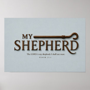 MY SHEPHERD – Mist Blue Psalm 23:1 Wall Art