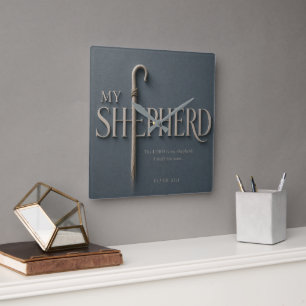 MY SHEPHERD   PSALM 23:1    SQUARE WALL CLOCK