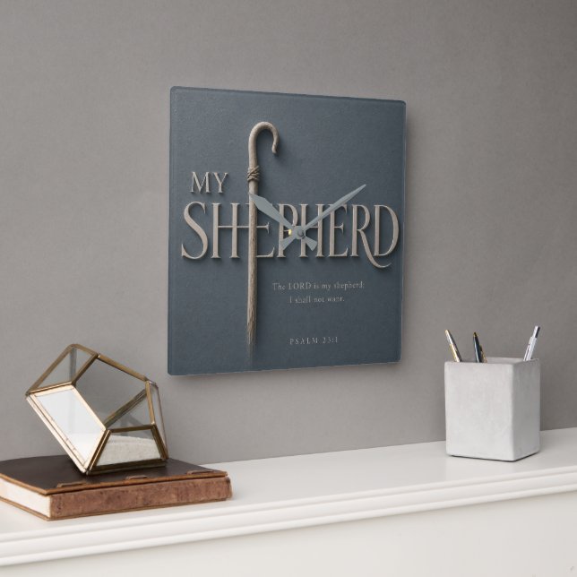 MY SHEPHERD | PSALM 23:1 |  SQUARE WALL CLOCK (Office)