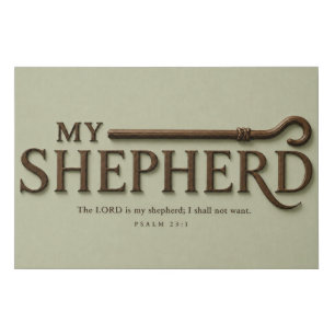 MY SHEPHERD Soft Sage Psalm 23:1 Canvas Art