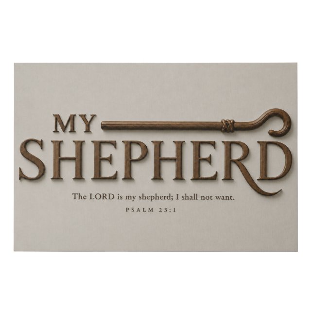 MY SHEPHERD | Soft Stone | Psalm 23:1 Canvas Art (Front)