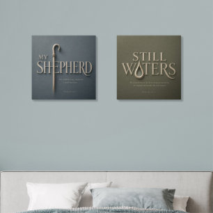 MY SHEPHERD & STILL WATERS   Psalm 23 Acrylic Photo Tile