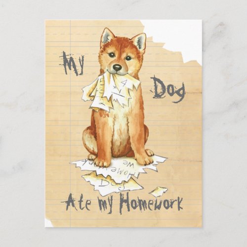 My Shiba Inu Ate My Homework Postcard