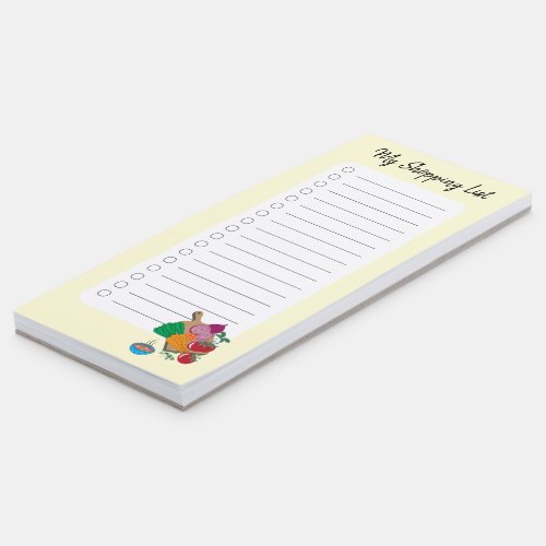 My Shopping List   Vegetables Doodle Magnetic Notepad