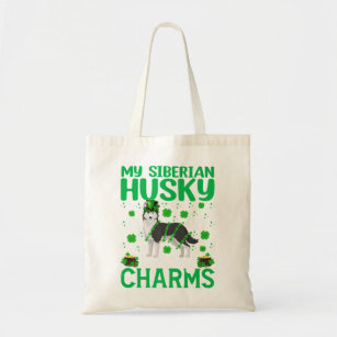 My Siberian Husky Is My Lucky Charms Dog St Patric Tote Bag