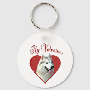 My Siberian Husky Valentine: Love Huskies Keychain