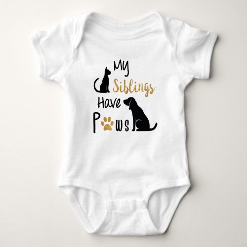 My siblings have paws baby bodysuit