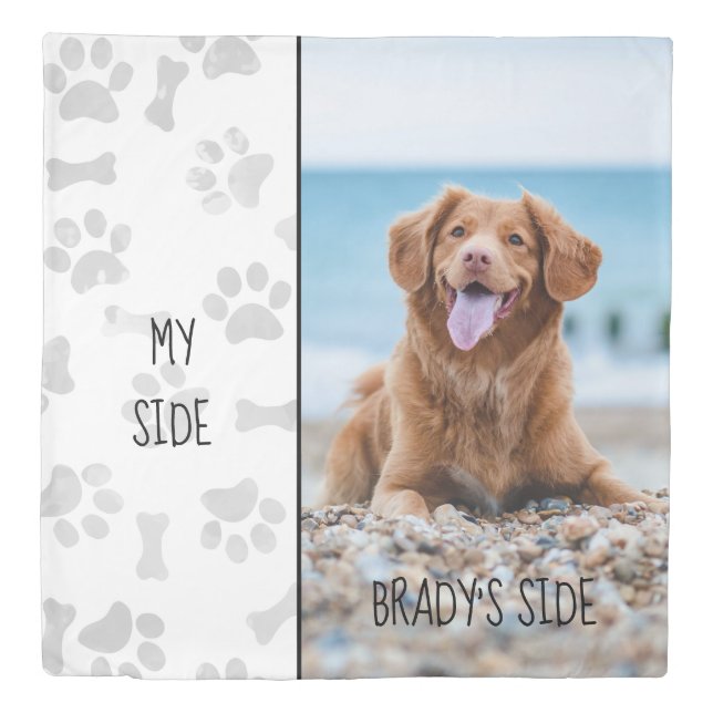 My Side Dogs Side Personalized Photo Pet Lover  Duvet Cover (Front)