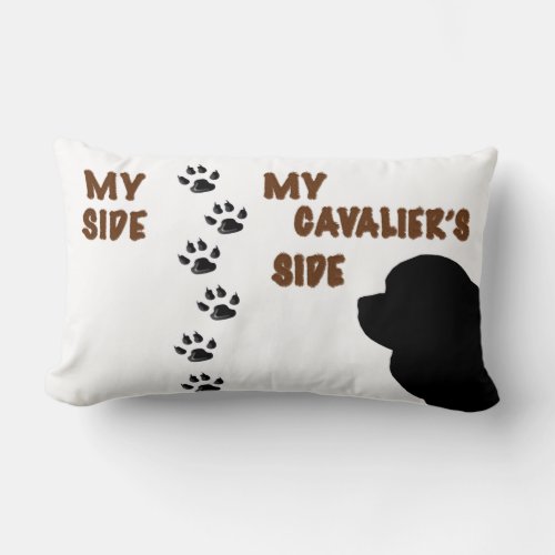 My Side  My Cavaliers Side Pillow With Paw Print