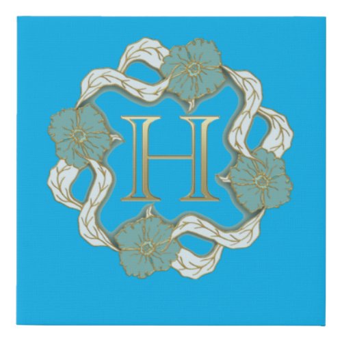 My signature with the letter h  hit me h faux canvas print