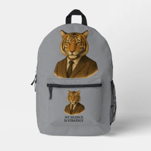 MY SILENCE IS STRATEGY PRINTED BACKPACK