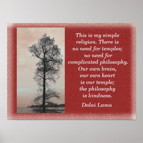 My Simple Religion _ Dalai Lama quote _art print