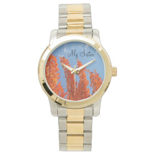 My Sister gifts Blue Sky Watch Autumn Leaves
