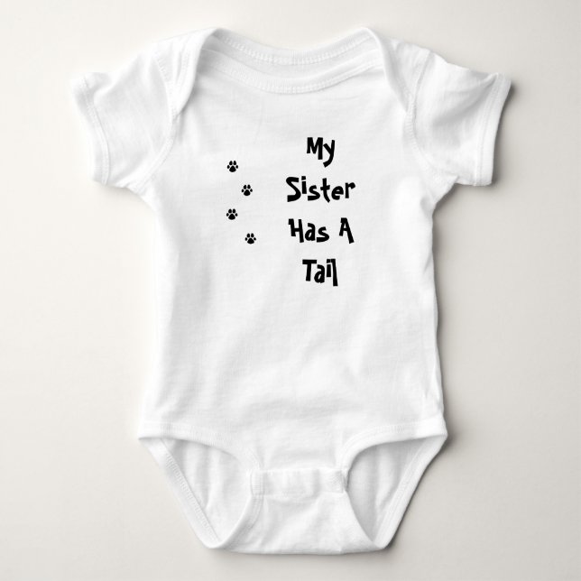 My Sister Has A Tail PAW Baby Bodysuit (Front)