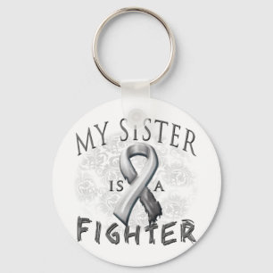 My Sister Is A Fighter Grey Keychain