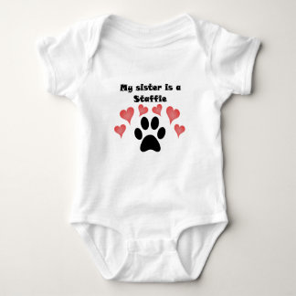 My Sister Is A Staffie Baby Bodysuit
