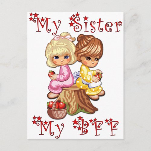 My Sister My BFF Postcard